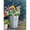 Beveled Zinc Flower Pots Set with Metal Handles Indoor Outdoor